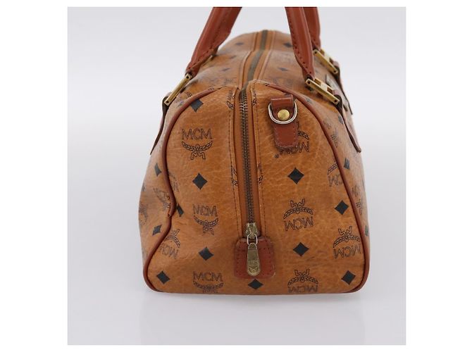 Borsa a mano MCM Vicetos PVC Pelle Marrone Tono Oro Auth 200353 - vista 3