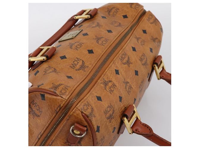 Borsa a mano MCM Vicetos PVC Pelle Marrone Tono Oro Auth 200353 - vista 6