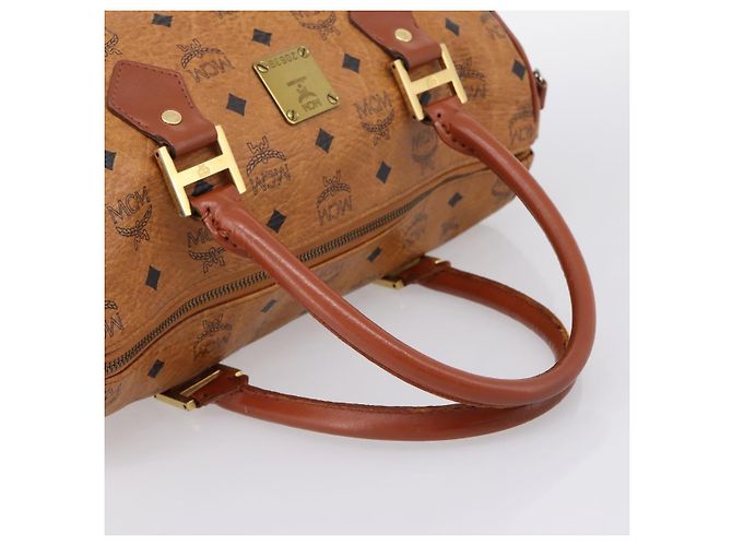 Borsa a mano MCM Vicetos PVC Pelle Marrone Tono Oro Auth 200353 - vista 7