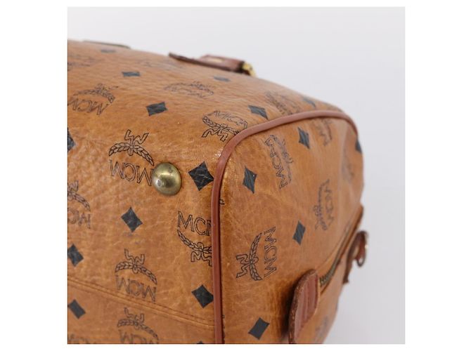 Borsa a mano MCM Vicetos PVC Pelle Marrone Tono Oro Auth 200353 - vista 9