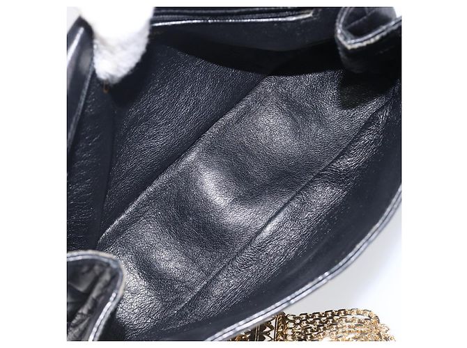 Borsa a tracolla CHANEL Matelasse con catena in pelle d'agnello nera e oro CC Auth bs36849A Nero D'oro - vista 10