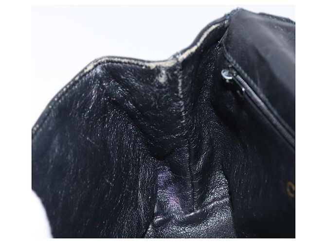Borsa a tracolla CHANEL Matelasse con catena in pelle d'agnello nera e oro CC Auth bs36849A Nero D'oro - vista 11