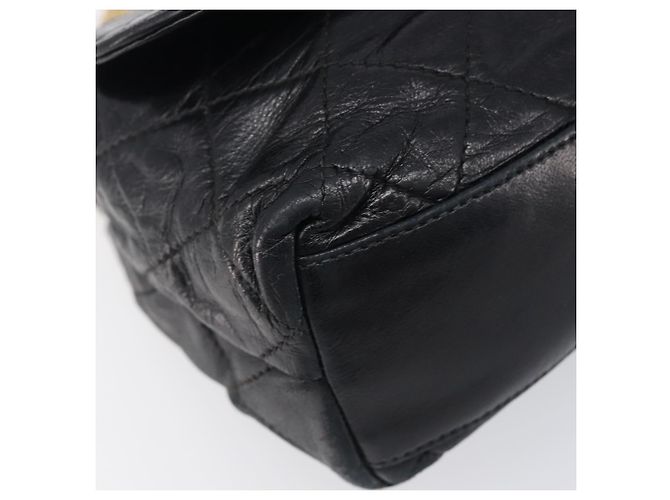 Borsa a tracolla CHANEL Matelasse con catena in pelle d'agnello nera e oro CC Auth bs36849A Nero D'oro - vista 15