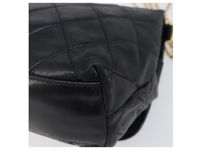 Borsa a tracolla CHANEL Matelasse con catena in pelle d'agnello nera e oro CC Auth bs36849A Nero D'oro - vista 16