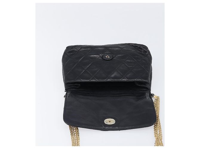 Borsa a tracolla CHANEL Matelasse con catena in pelle d'agnello nera e oro CC Auth bs36849A Nero D'oro - vista 18