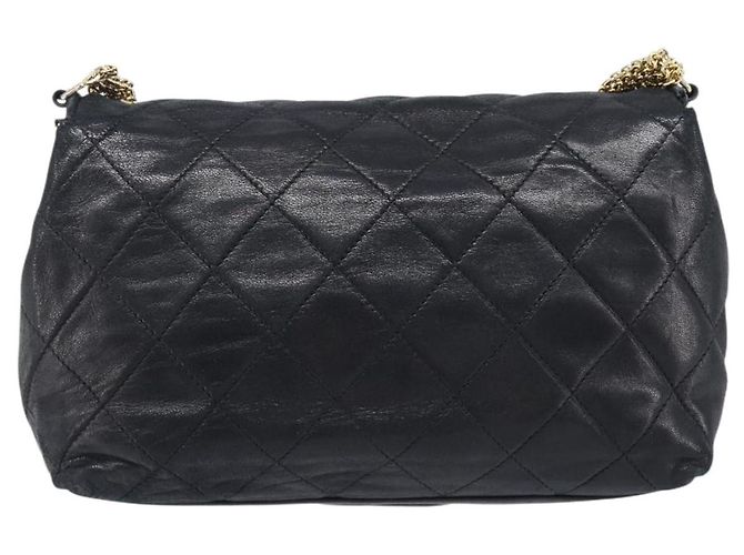 Borsa a tracolla CHANEL Matelasse con catena in pelle d'agnello nera e oro CC Auth bs36849A Nero D'oro - vista 2