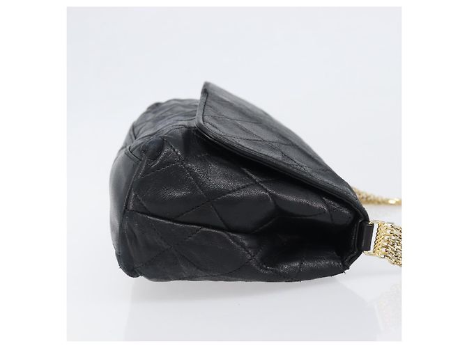 Borsa a tracolla CHANEL Matelasse con catena in pelle d'agnello nera e oro CC Auth bs36849A Nero D'oro - vista 3