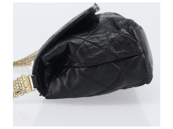 Borsa a tracolla CHANEL Matelasse con catena in pelle d'agnello nera e oro CC Auth bs36849A Nero D'oro - vista 4