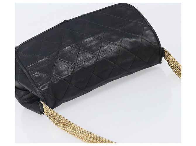Borsa a tracolla CHANEL Matelasse con catena in pelle d'agnello nera e oro CC Auth bs36849A Nero D'oro - vista 6