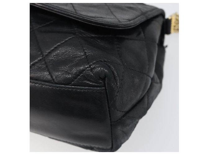 Borsa a tracolla CHANEL Matelasse con catena in pelle d'agnello nera e oro CC Auth bs36849A Nero D'oro - vista 9