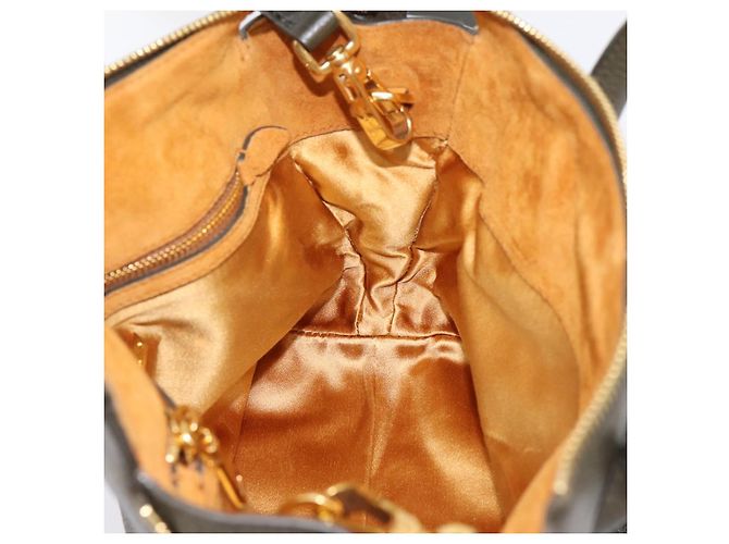 Borsa a mano Miu Miu in pelle 2way Khaki Gold Auth 201966A D'oro Cachi - vista 20