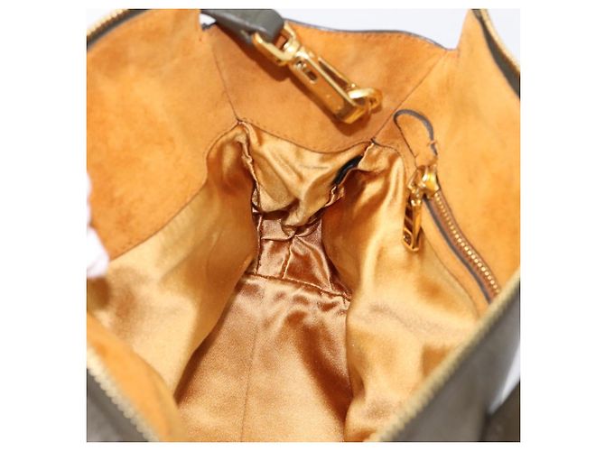 Borsa a mano Miu Miu in pelle 2way Khaki Gold Auth 201966A D'oro Cachi - vista 21
