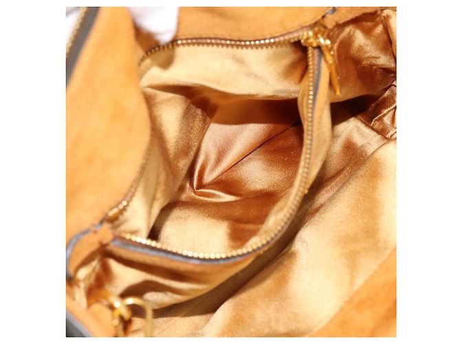 Borsa a mano Miu Miu in pelle 2way Khaki Gold Auth 201966A D'oro Cachi - vista 23