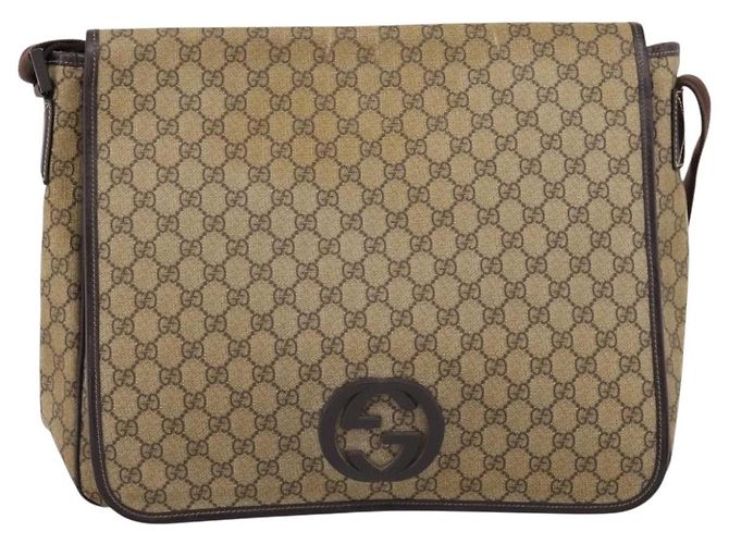 Borsa a tracolla GUCCI GG Supreme PVC Beige 222291 Auth 202237 - vista 13