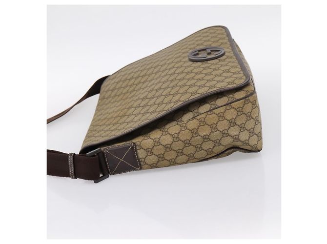 Borsa a tracolla GUCCI GG Supreme PVC Beige 222291 Auth 202237 - vista 3