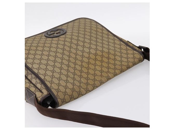 Borsa a tracolla GUCCI GG Supreme PVC Beige 222291 Auth 202237 - vista 6