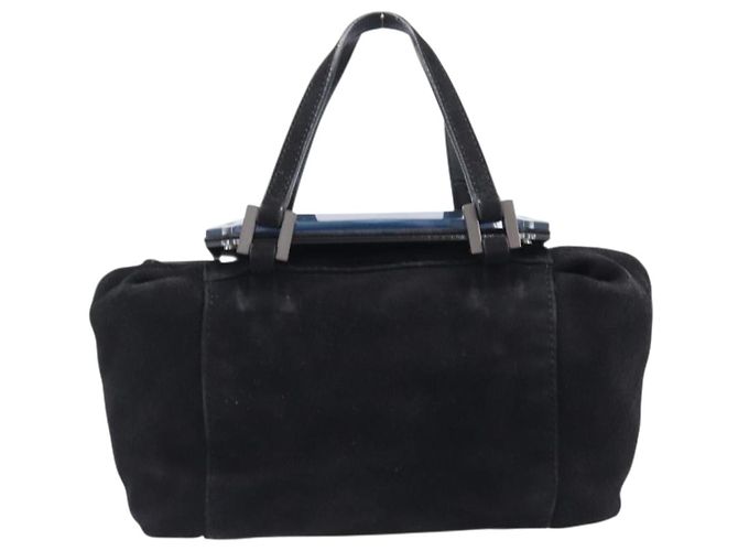 Borsa a mano FENDI Suede Black Silver Auth ka6006A Nero Argento - vista 13