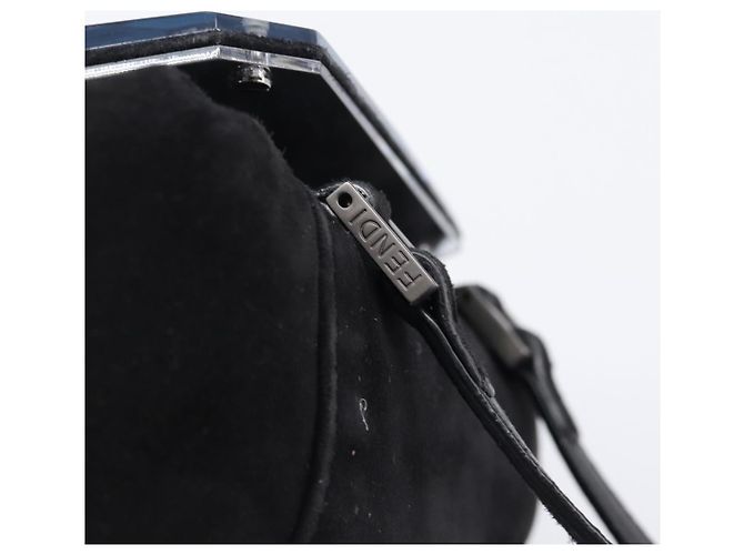 Borsa a mano FENDI Suede Black Silver Auth ka6006A Nero Argento - vista 18