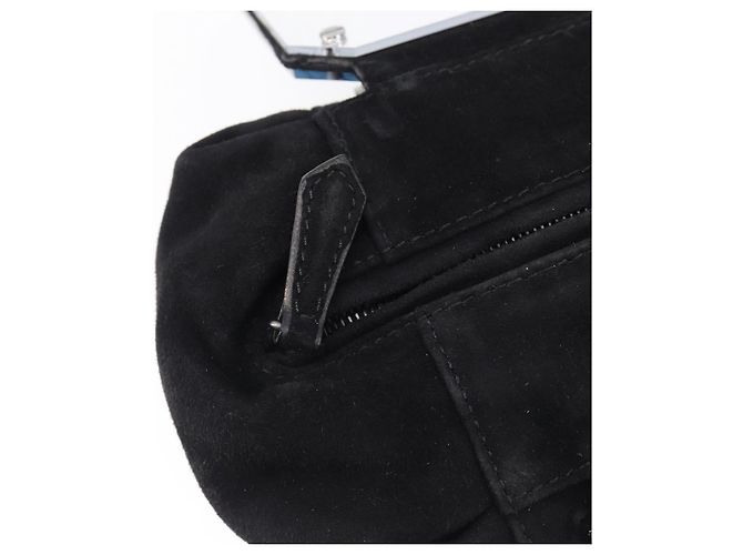 Borsa a mano FENDI Suede Black Silver Auth ka6006A Nero Argento - vista 19