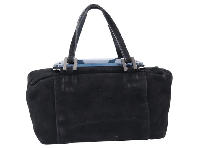 Borsa a mano FENDI Suede Black Silver Auth ka6006A Nero Argento - vista 2