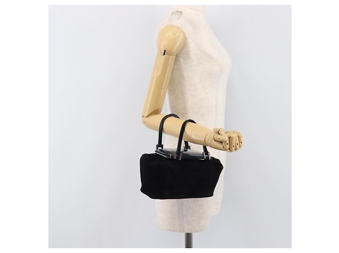 Borsa a mano FENDI Suede Black Silver Auth ka6006A Nero Argento - vista 24