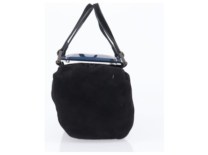 Borsa a mano FENDI Suede Black Silver Auth ka6006A Nero Argento - vista 3