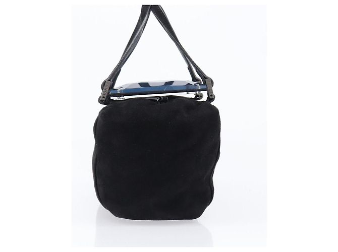 Borsa a mano FENDI Suede Black Silver Auth ka6006A Nero Argento - vista 4