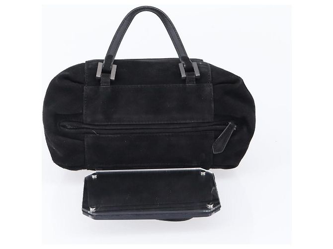 Borsa a mano FENDI Suede Black Silver Auth ka6006A Nero Argento - vista 9