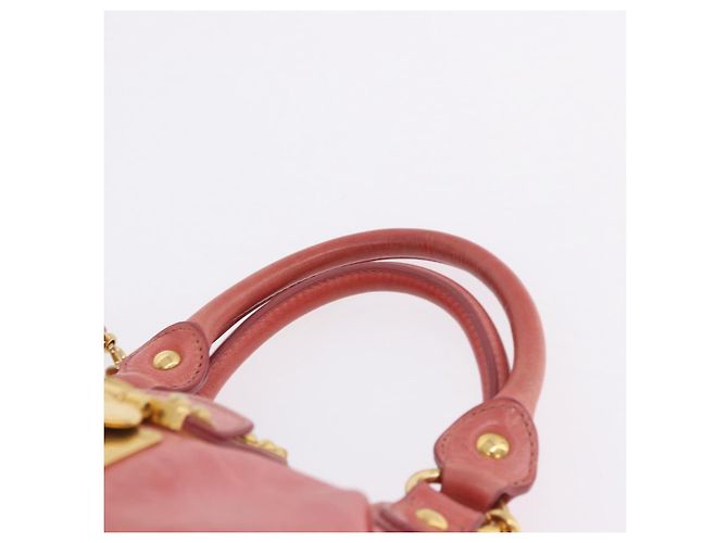 Borsa a mano Miu Miu in pelle 2way Rosa Tono Oro Auth 167576A - vista 14