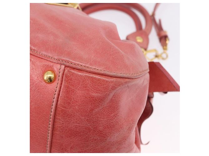 Borsa a mano Miu Miu in pelle 2way Rosa Tono Oro Auth 167576A - vista 16