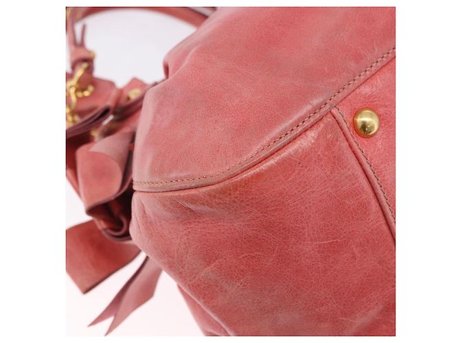 Borsa a mano Miu Miu in pelle 2way Rosa Tono Oro Auth 167576A - vista 17
