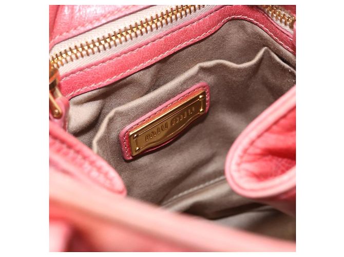 Borsa a mano Miu Miu in pelle 2way Rosa Tono Oro Auth 167576A - vista 20