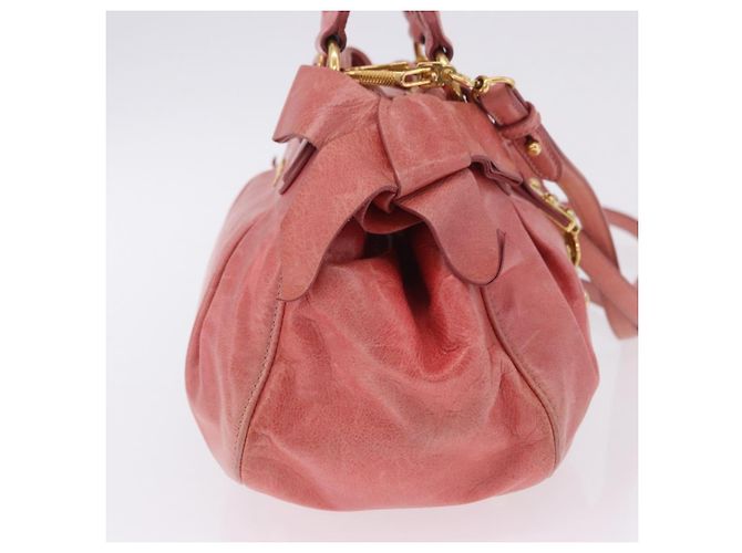 Borsa a mano Miu Miu in pelle 2way Rosa Tono Oro Auth 167576A - vista 4
