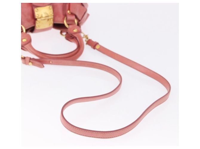 Borsa a mano Miu Miu in pelle 2way Rosa Tono Oro Auth 167576A - vista 8