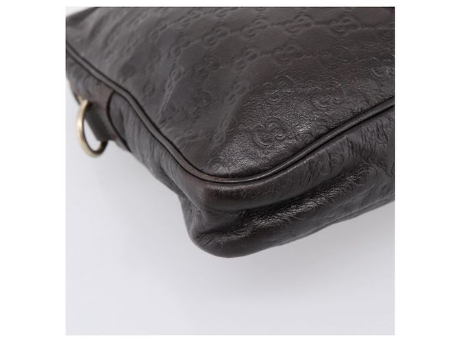 Padlock Borsa GUCCI GG Canvas Guccissima in pelle marrone scuro e oro 201480 Auth bs36901 D'oro - vista 15