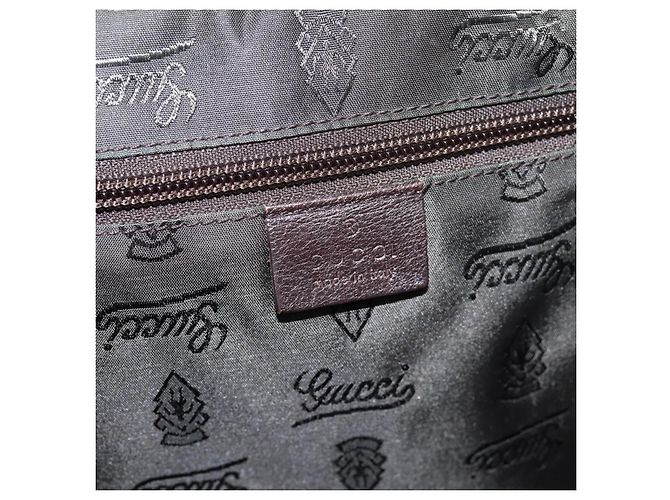 Padlock Borsa GUCCI GG Canvas Guccissima in pelle marrone scuro e oro 201480 Auth bs36901 D'oro - vista 19