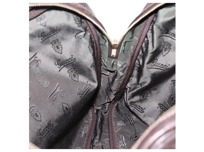 Padlock Borsa GUCCI GG Canvas Guccissima in pelle marrone scuro e oro 201480 Auth bs36901 D'oro - vista 21