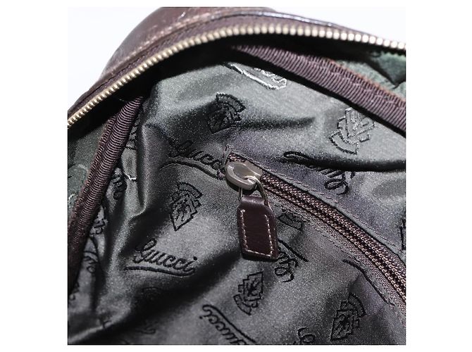 Padlock Borsa GUCCI GG Canvas Guccissima in pelle marrone scuro e oro 201480 Auth bs36901 D'oro - vista 22