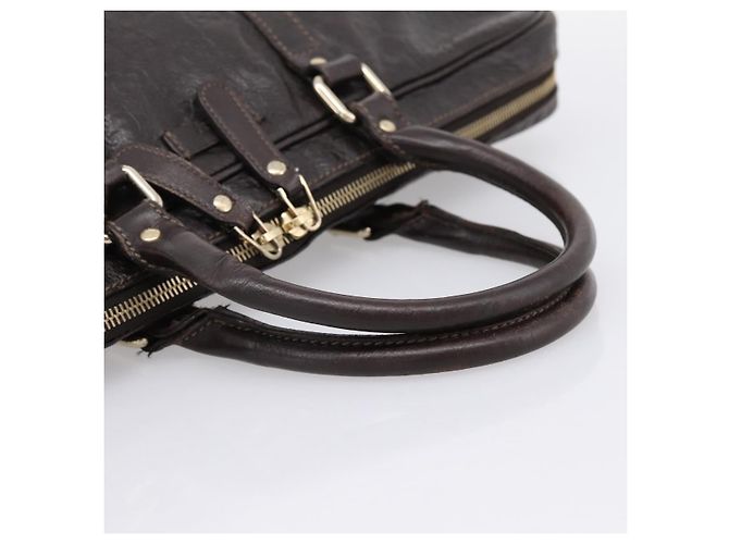 Padlock Borsa GUCCI GG Canvas Guccissima in pelle marrone scuro e oro 201480 Auth bs36901 D'oro - vista 7