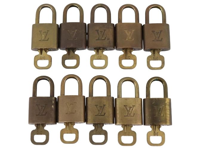LOUIS VUITTON Set di 10 Lucchetti Lucchetto metallo Oro LV Auth 202432 D'oro - vista 2