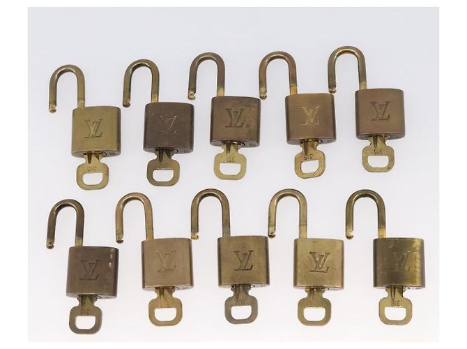 LOUIS VUITTON Set di 10 Lucchetti Lucchetto metallo Oro LV Auth 202432 D'oro - vista 8