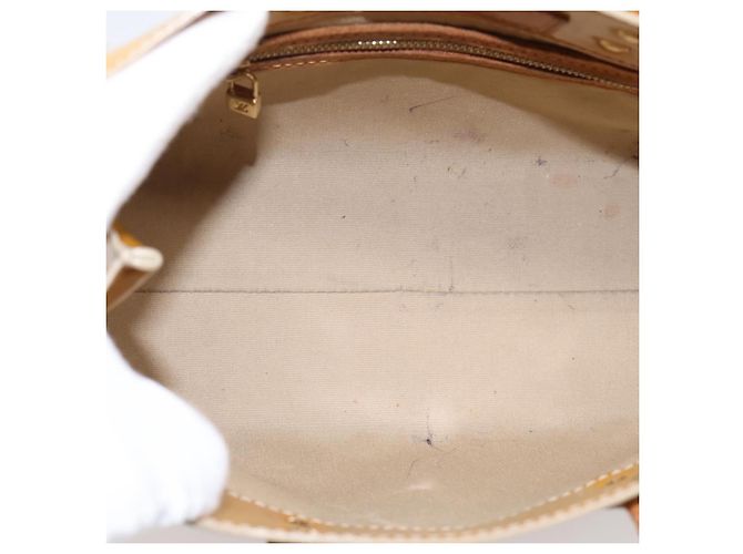 Borsa a mano LOUIS VUITTON Monogram Vernis Reade PM Beige M91144 LV Auth bs37012 - vista 11