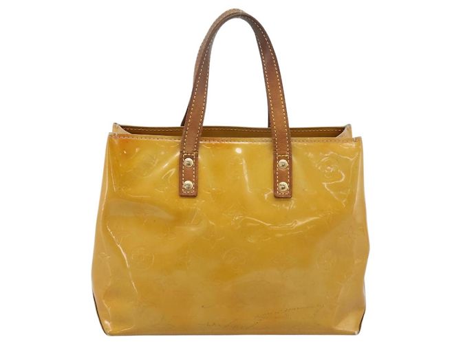 Borsa a mano LOUIS VUITTON Monogram Vernis Reade PM Beige M91144 LV Auth bs37012 - vista 13