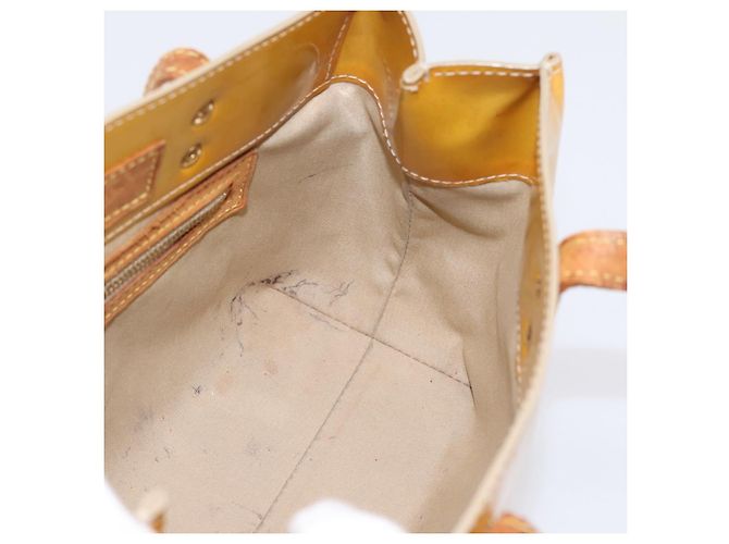 Borsa a mano LOUIS VUITTON Monogram Vernis Reade PM Beige M91144 LV Auth bs37012 - vista 17