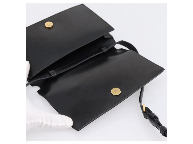 Autre Marque Borsa a tracolla SAINT LAURENT Pelle Nera Oro Auth bs36963 Nero D'oro - vista 10