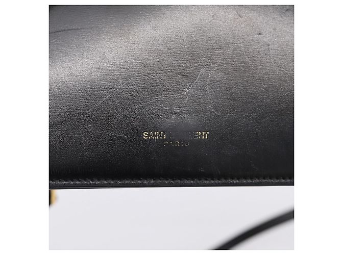 Autre Marque Borsa a tracolla SAINT LAURENT Pelle Nera Oro Auth bs36963 Nero D'oro - vista 8