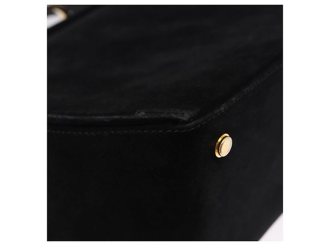 Borsa a tracolla Salvatore Ferragamo Gancini Camoscio 2way Nero Oro Auth 196987 D'oro - vista 16