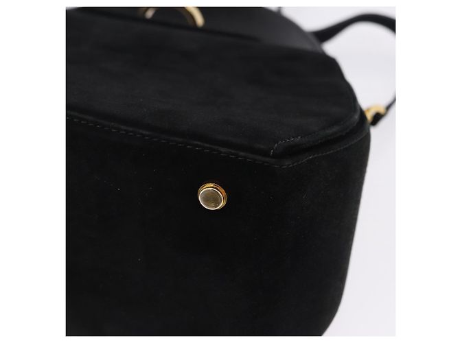 Borsa a tracolla Salvatore Ferragamo Gancini Camoscio 2way Nero Oro Auth 196987 D'oro - vista 17
