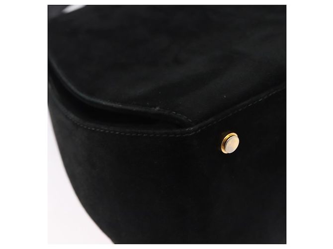 Borsa a tracolla Salvatore Ferragamo Gancini Camoscio 2way Nero Oro Auth 196987 D'oro - vista 18