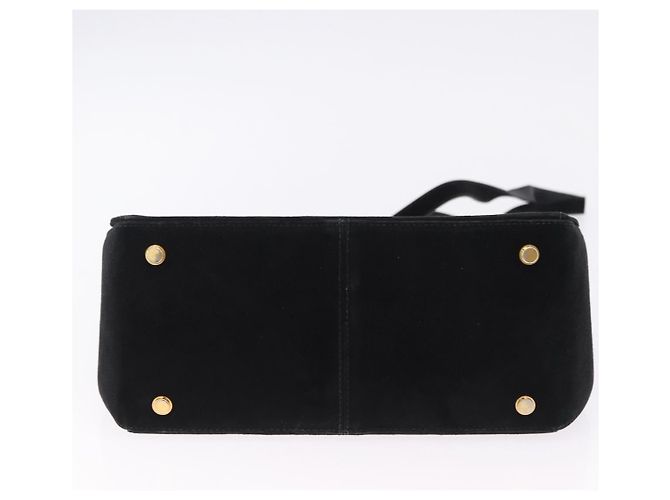 Borsa a tracolla Salvatore Ferragamo Gancini Camoscio 2way Nero Oro Auth 196987 D'oro - vista 5